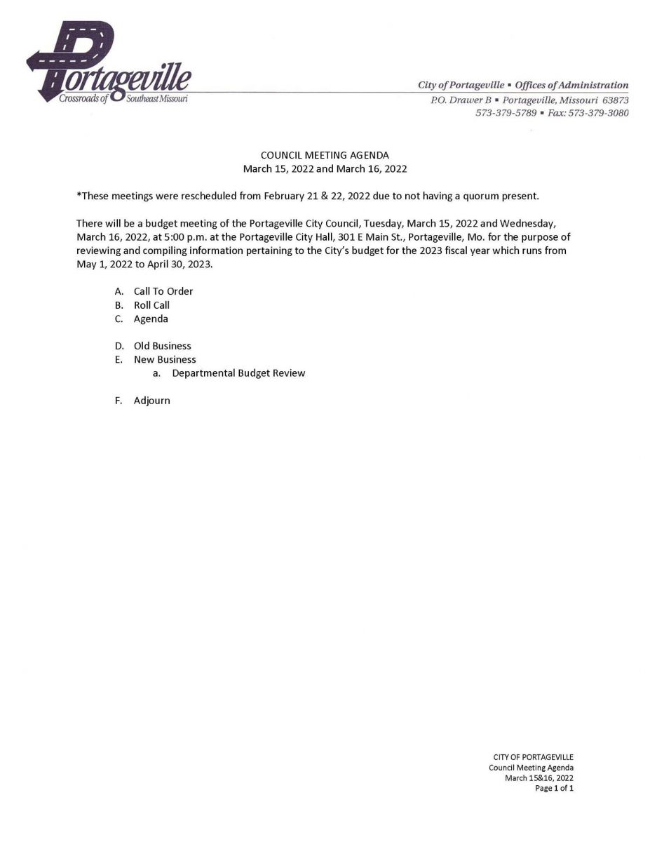 march agenda